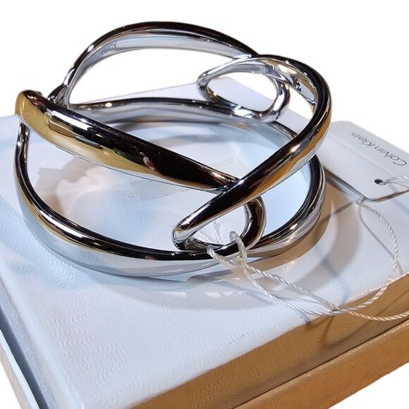 Calvin Klein NWT Silvertone Stainless Steel Bracelet - Picture 6 of 7